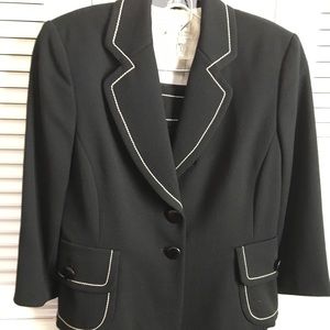 Banana Republic Black Wool Suit with Thread Detail